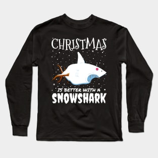 Christmas Is Better With A Snowshark - christmas cute snow seal gift Long Sleeve T-Shirt